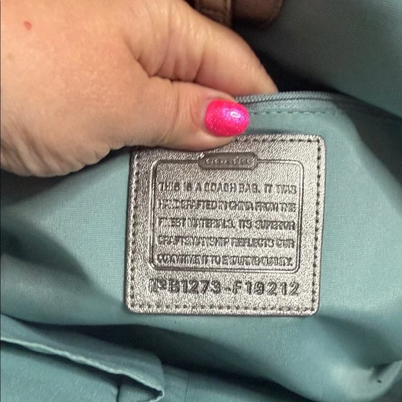 Coach Starfish Canvas Tote Set - Cream and Teal - Picture 11 of 12